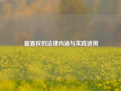 留置权的法律内涵与实践适用