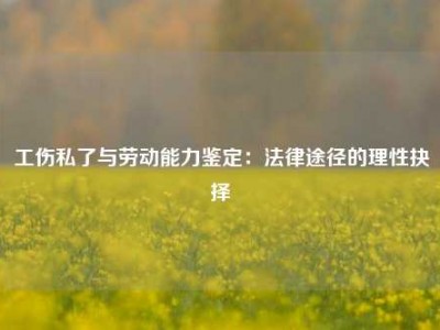 工伤私了与劳动能力鉴定：法律途径的理性抉择