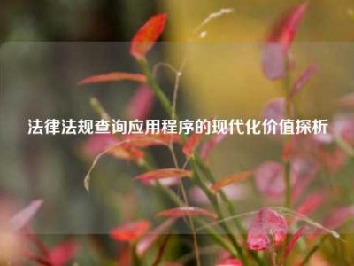 法律法规查询应用程序的现代化价值探析
