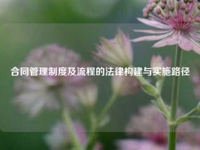 合同管理制度及流程的法律构建与实施路径