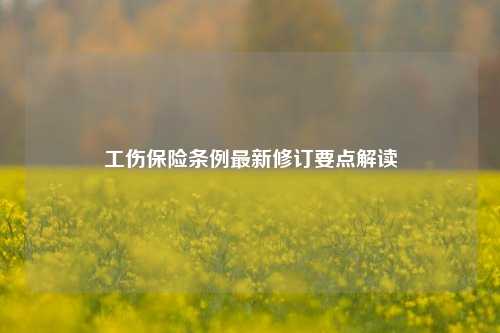 工伤保险条例最新修订要点解读